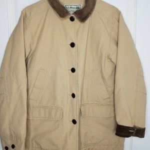 LL Bean Womens Med Petite Barn Coat Field Chore Jacket Quilted Lined Insulated
